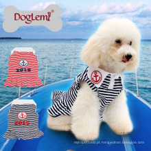 Venda quente de Refrigeração Anchor Stripe Verão Primavera Pet Dog Puppy Dress Clothes Dog camiseta